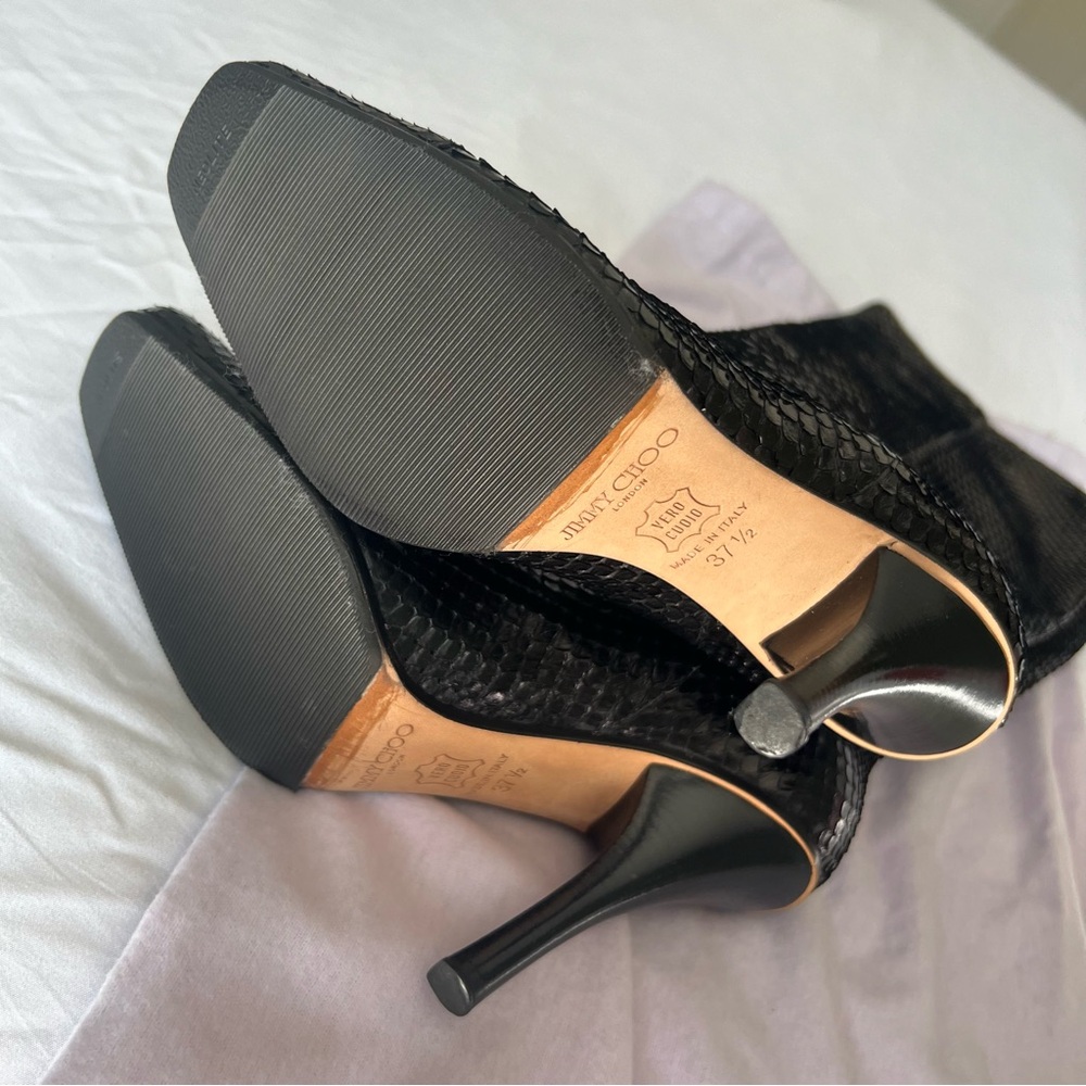 Jimmy Choo Python Knee-High Boots Black 37.5 - image 7